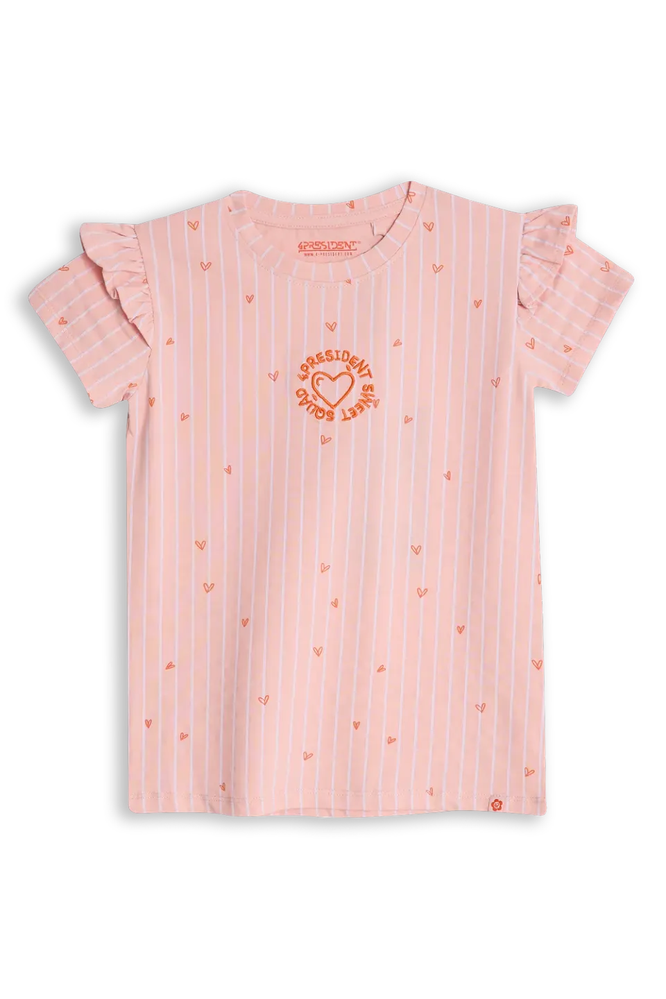 4President Bobbi T-shirt powder pink schaakbord katoen