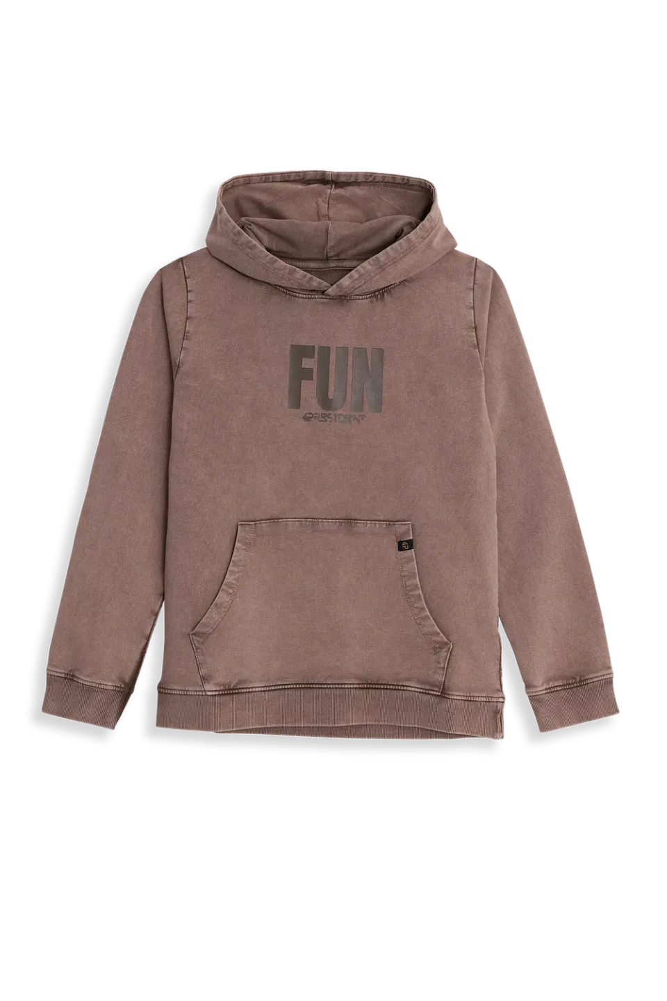 4President Ruben hoodie jongens stone gray katoen