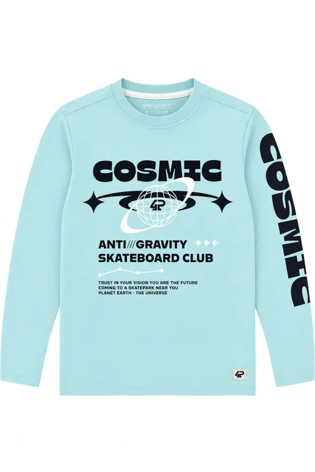 4PRESIDENT Lars3 jongens longsleeve blauw katoen