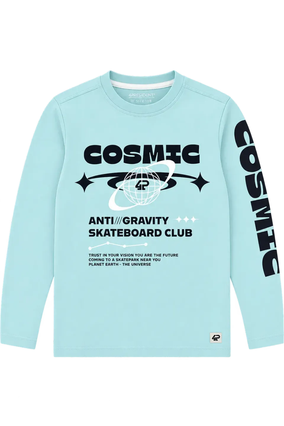 4PRESIDENT Lars3 jongens longsleeve blauw katoen