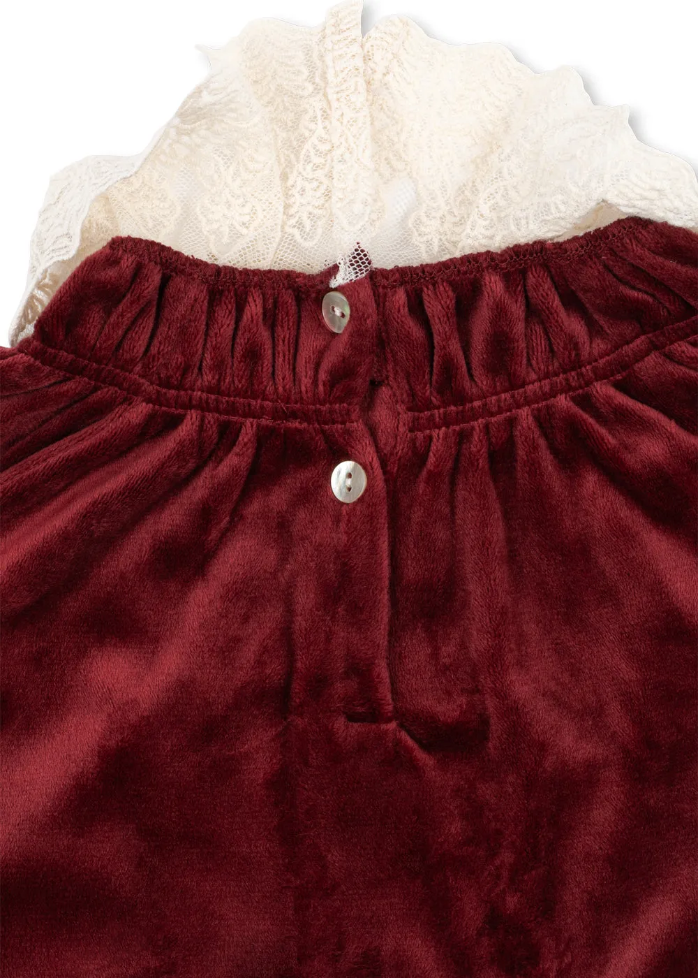 Konges Sløjd Venola blouse red dahlia velours kanten kraag