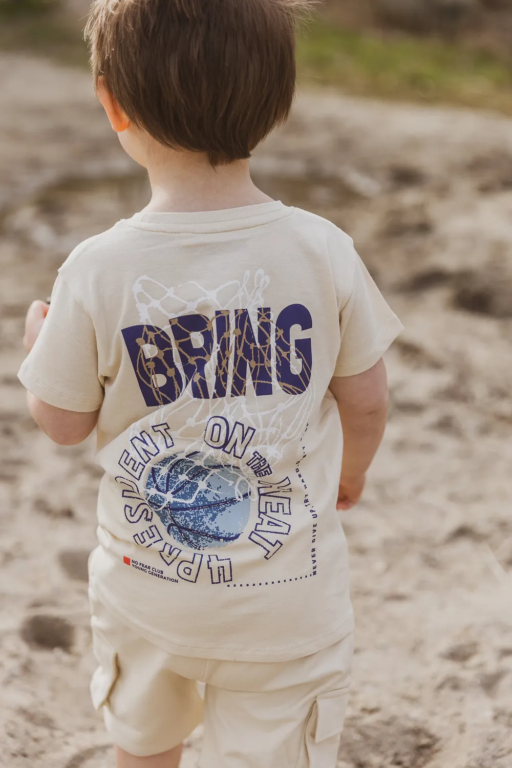 4PRESIDENT Oz Sand T-shirt jongens zand katoen