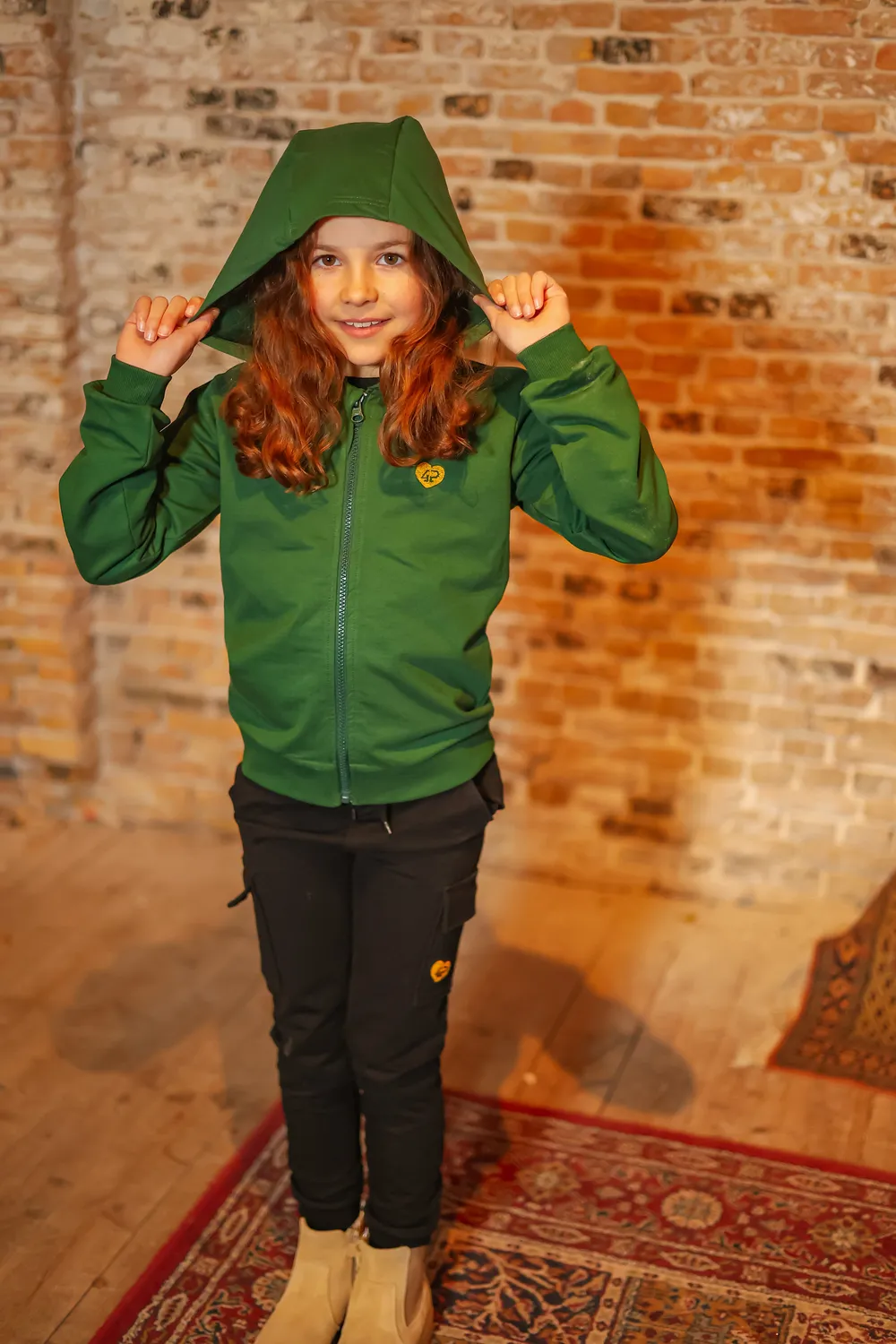 4PRESIDENT Ayla Green sweater groen meisjes met rits