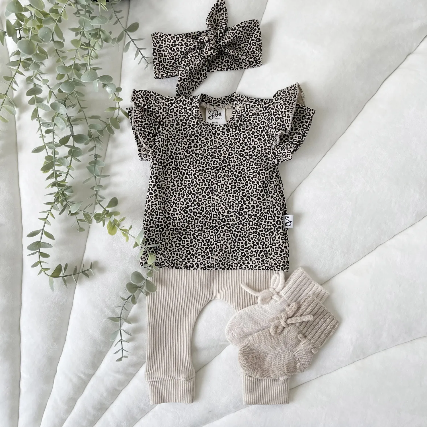 SODA FASHION Luipaard Ruffle Shirt korte mouw
