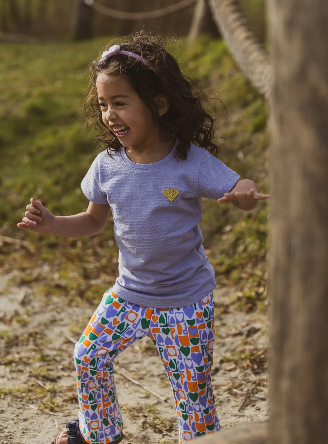 4President Noelani T-shirt lilla bubbel katoen