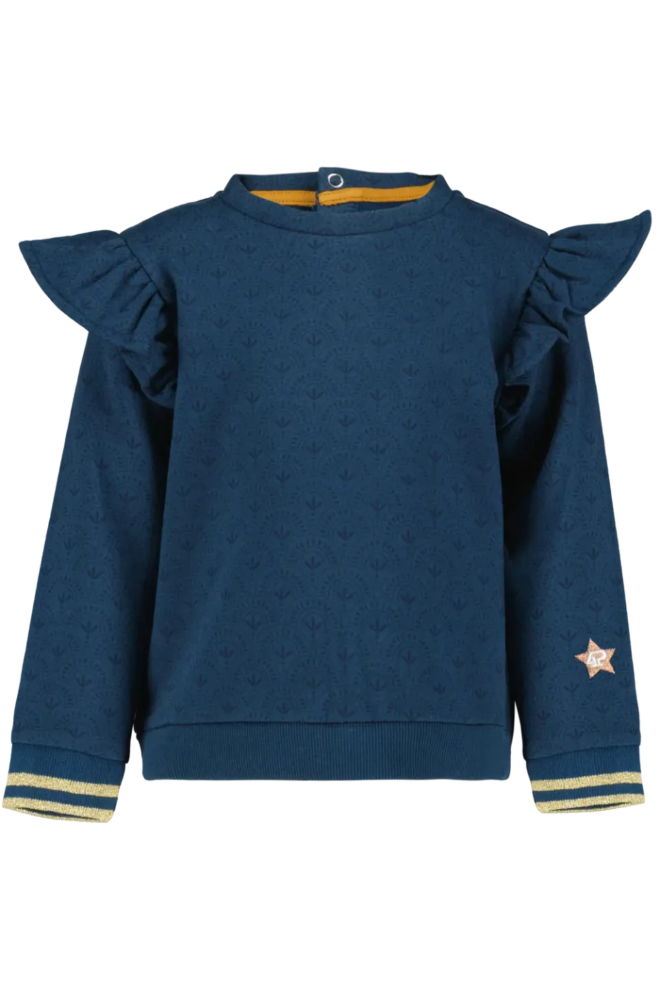 4PRESIDENT Kiki Blue Wing longsleeve bloemen glitter
