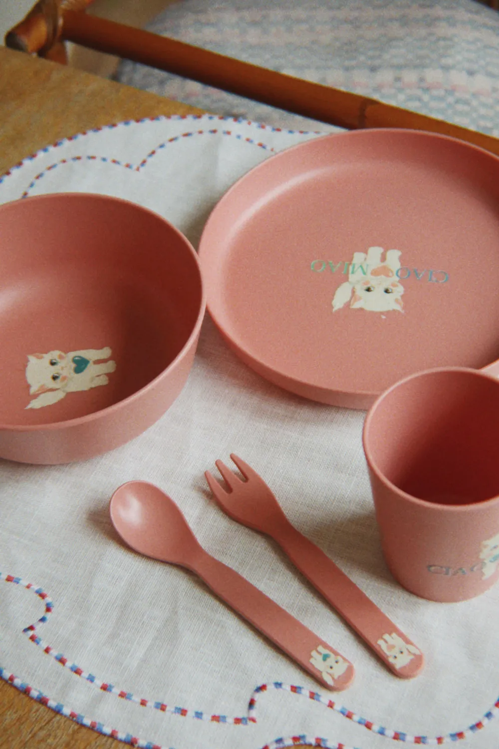 Konges Sløjd kinderservies ciao miao gerecycled PET