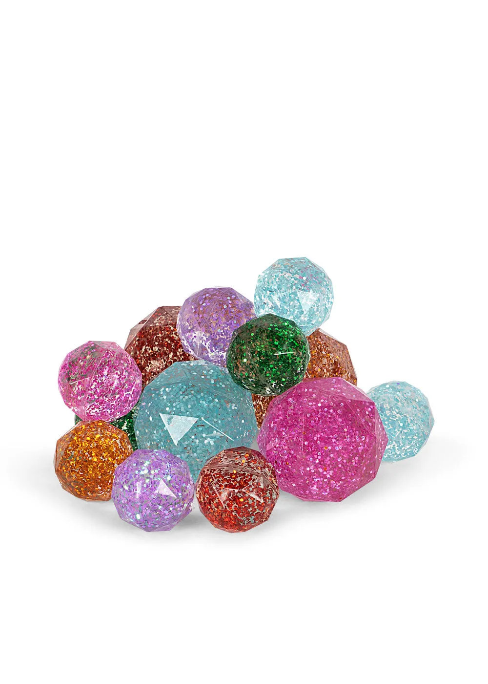 Konges Sløjd Ster stuiterballen multi 14 stuks glitter