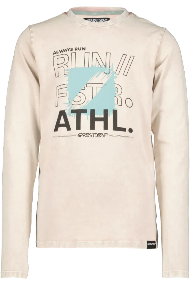 4President Maas Sand jongens longsleeve acid wash