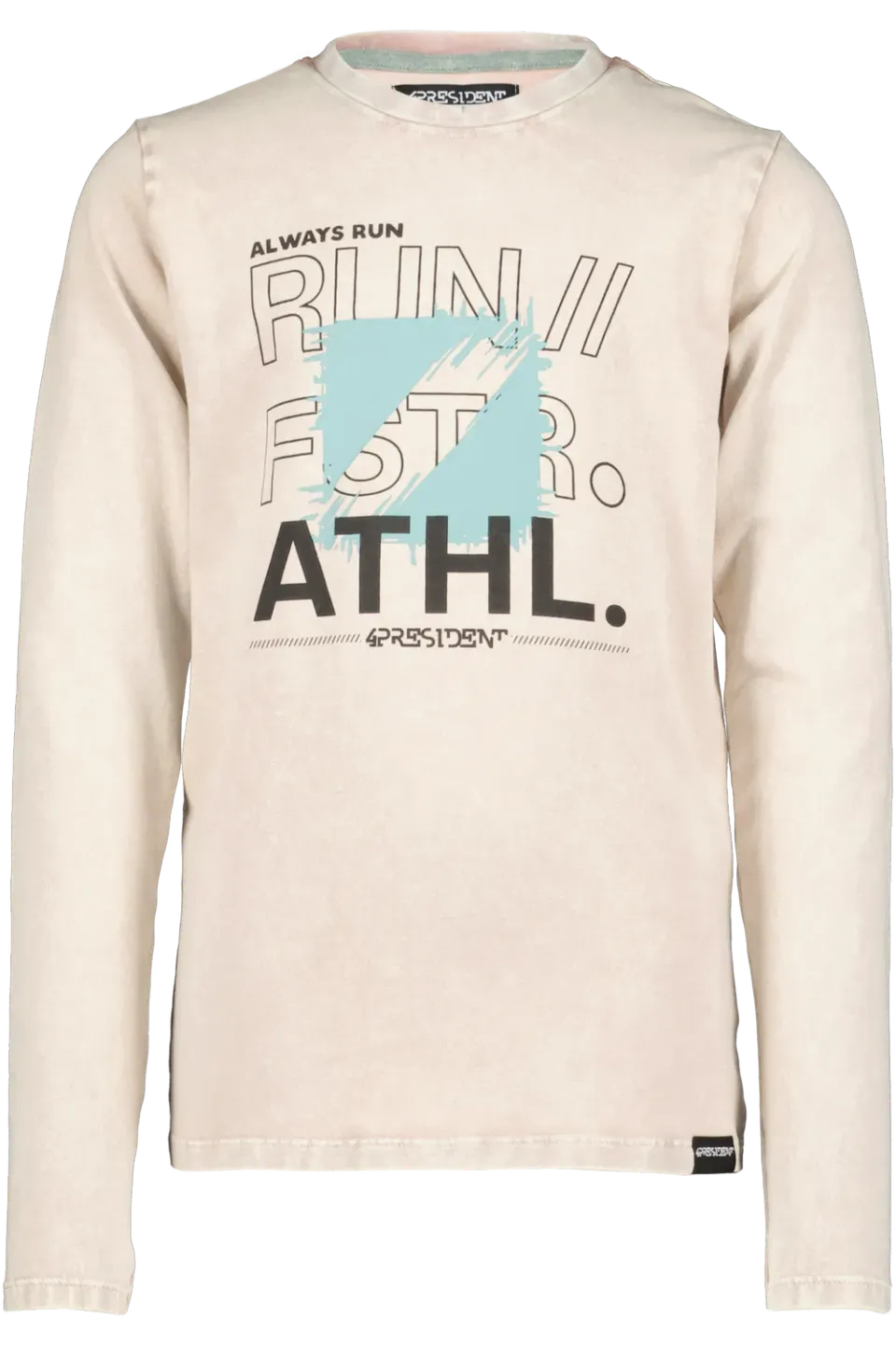 4President Maas Sand jongens longsleeve acid wash