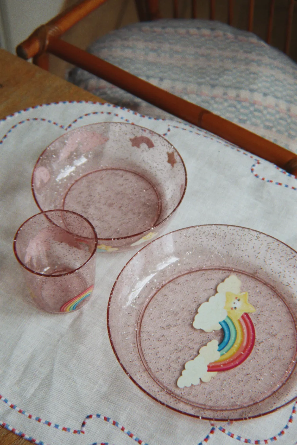 Konges Sløjd Sparkly Kinderservies rainbow 3-delig