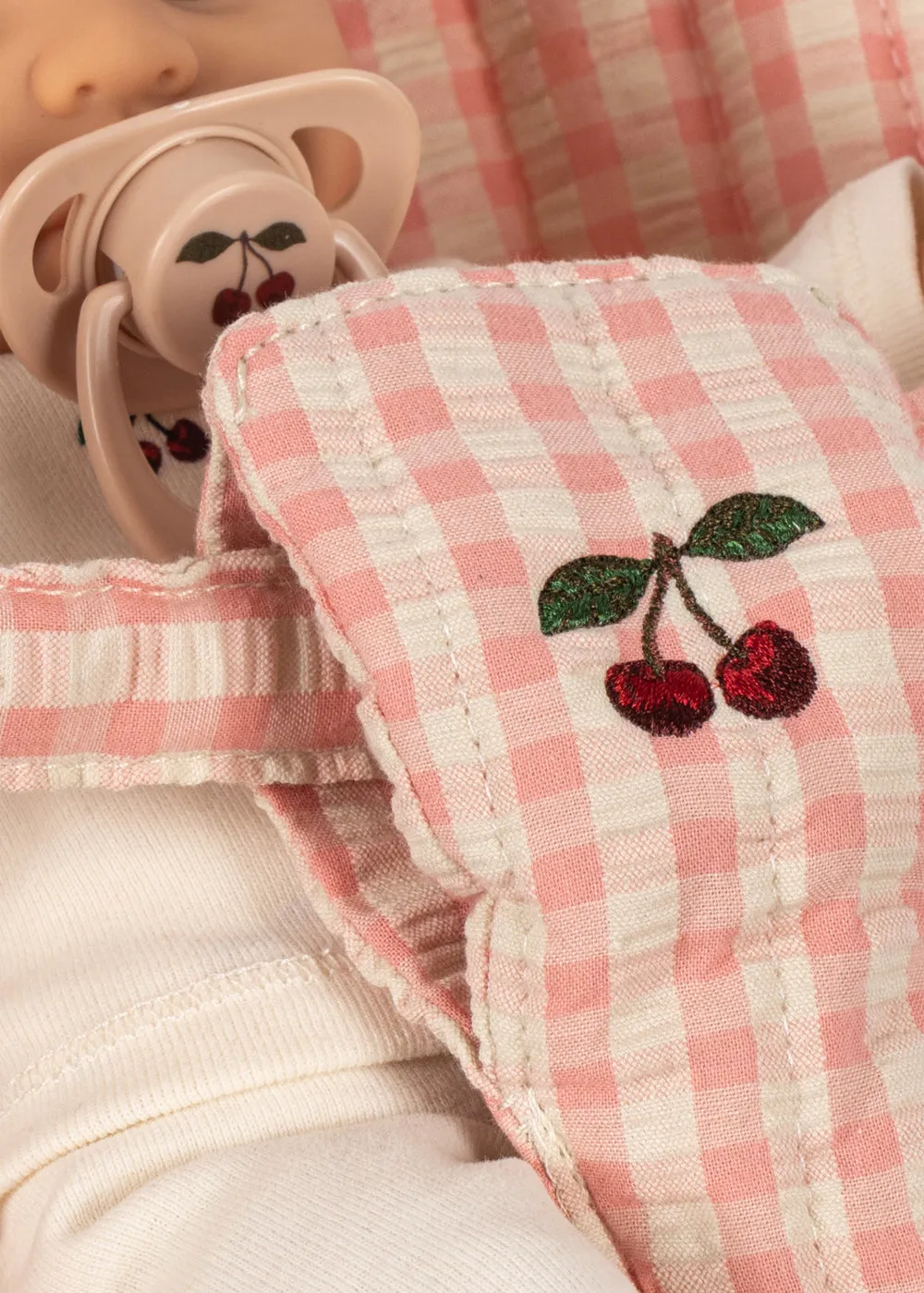 Konges Sløjd Poppy poppenwagenset pink check met pop