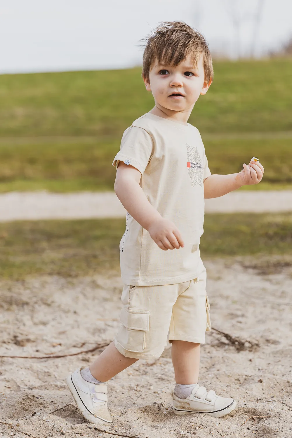 4PRESIDENT Oz Sand T-shirt jongens zand katoen