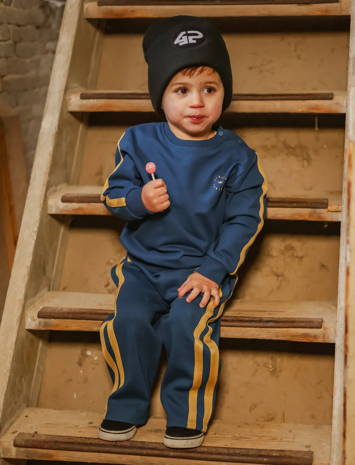 4President Gabe Blue jogger jongens zijstreep