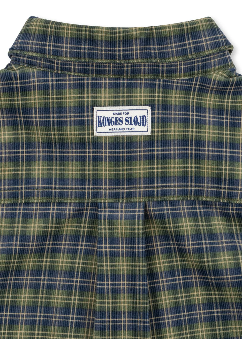 Konges Sløjd Cara overhemd laurel blue check ribfluweel