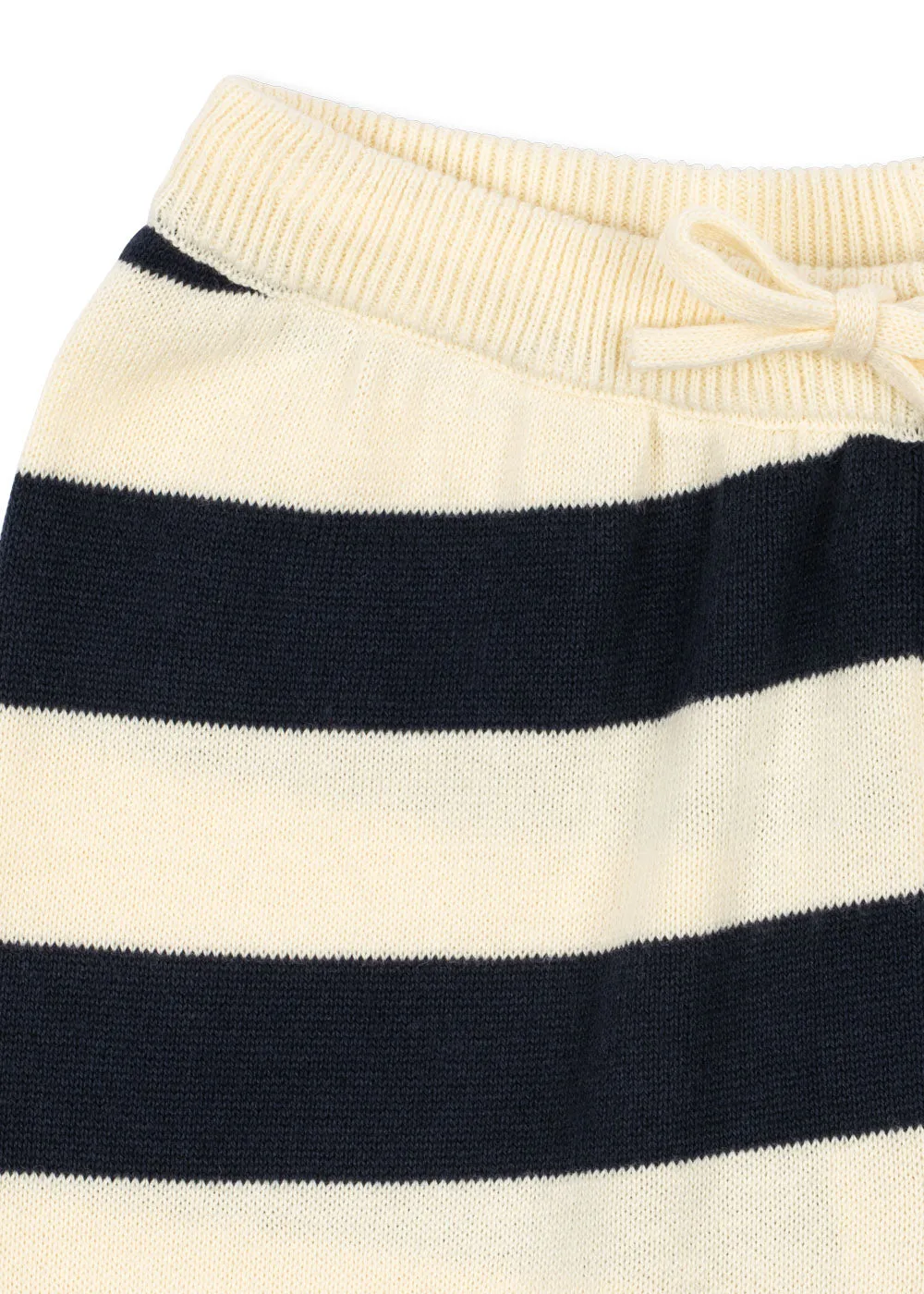 Konges Sløjd Manis gebreide broek navy stripe zacht katoen