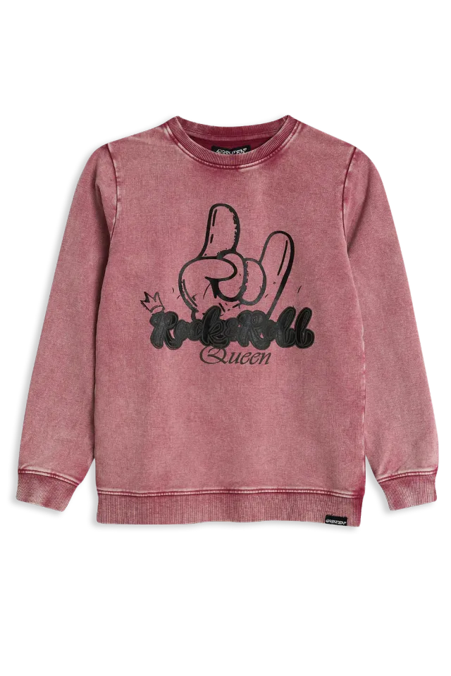 4President Nathalie Purple sweater paars acidwash
