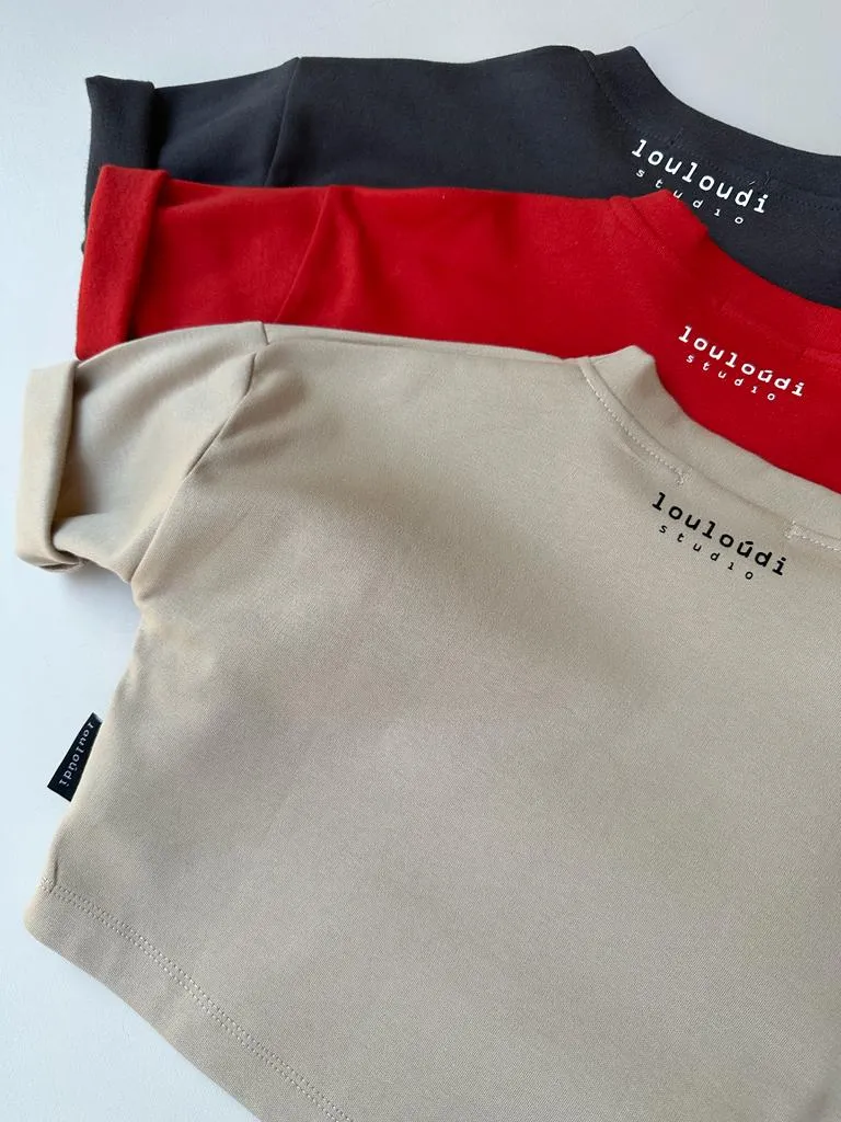 Louloúdi Tus oversized shirt rood oh la la biokatoen