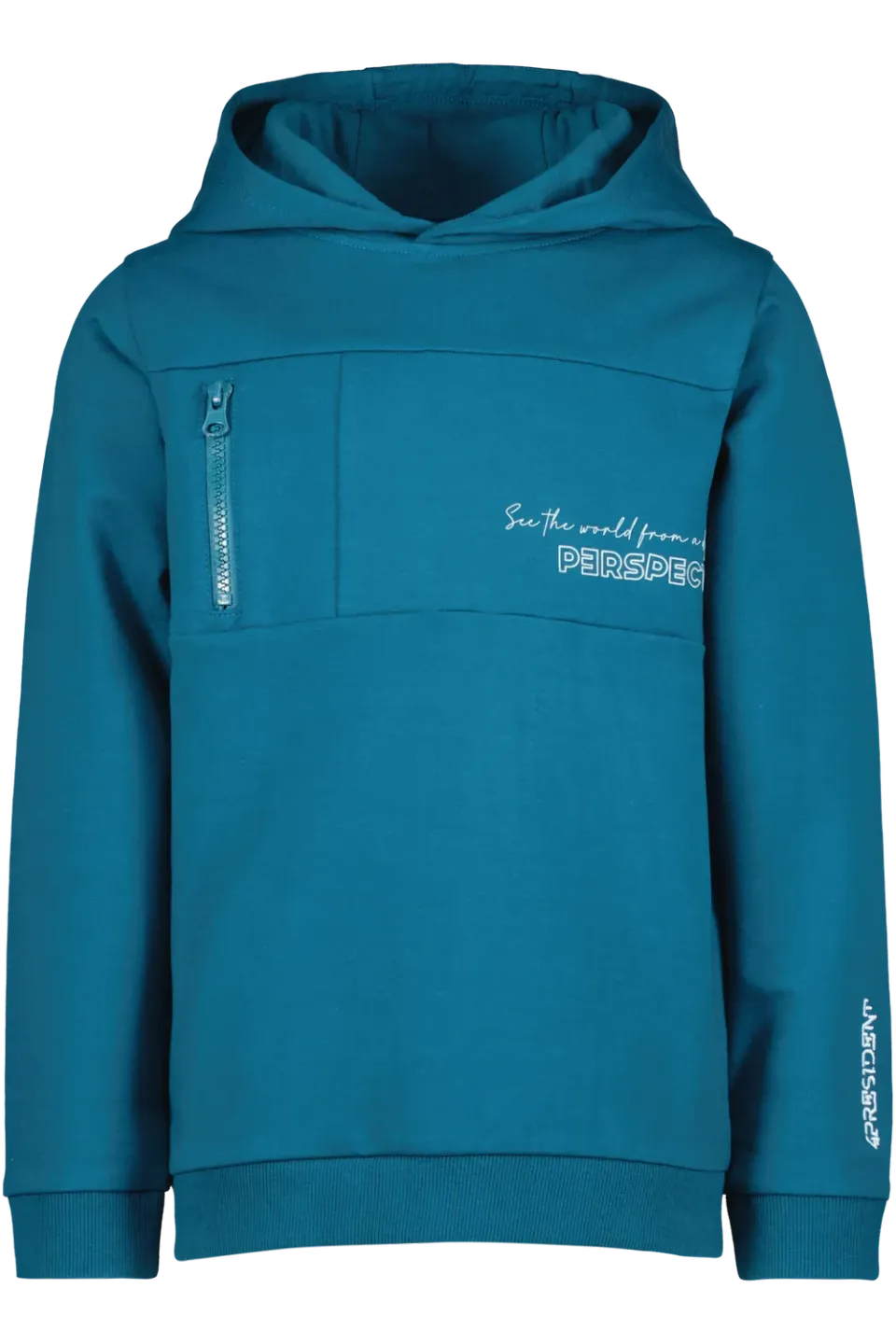 4PRESIDENT Iddo Hoodie blue coral met ritszak