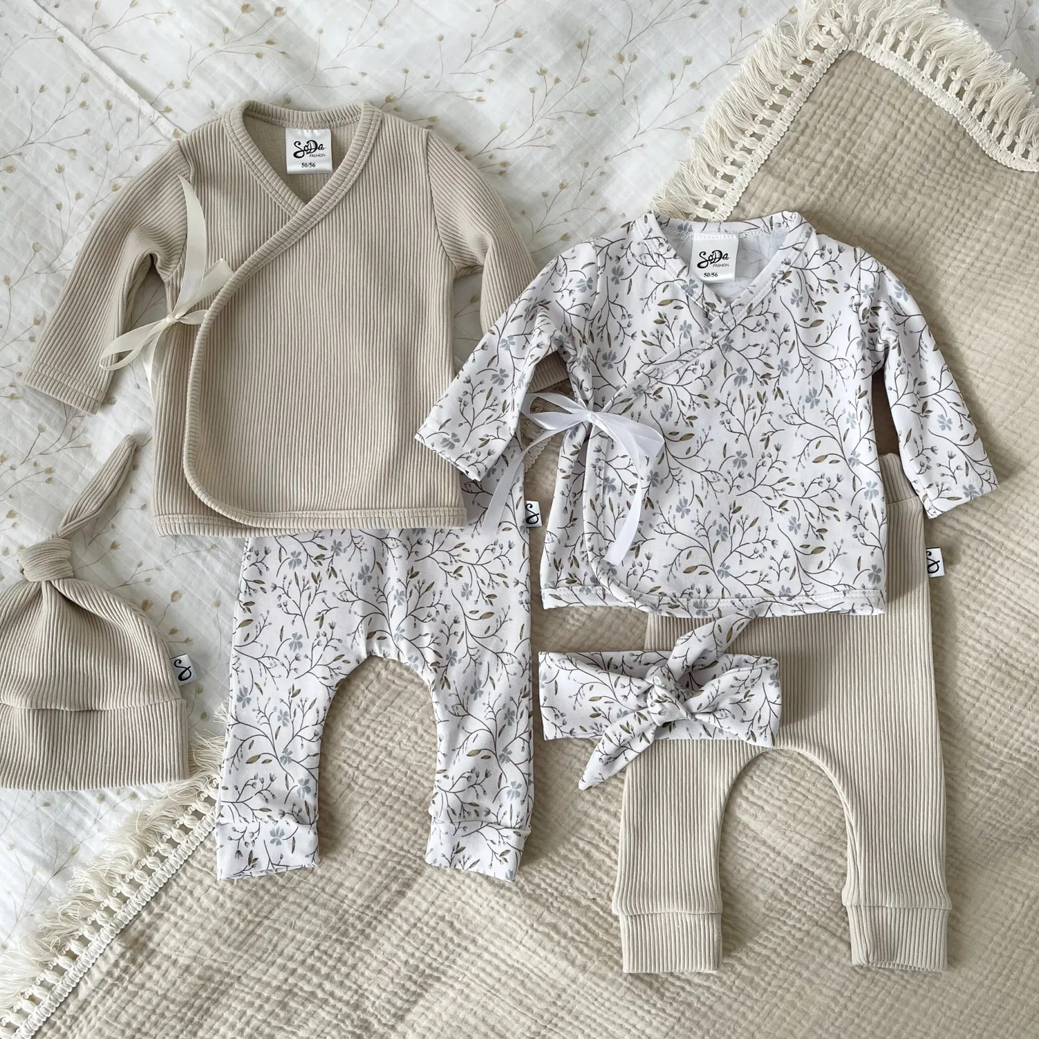 Soda Fashion Flower overslagshirt khaki bloemen