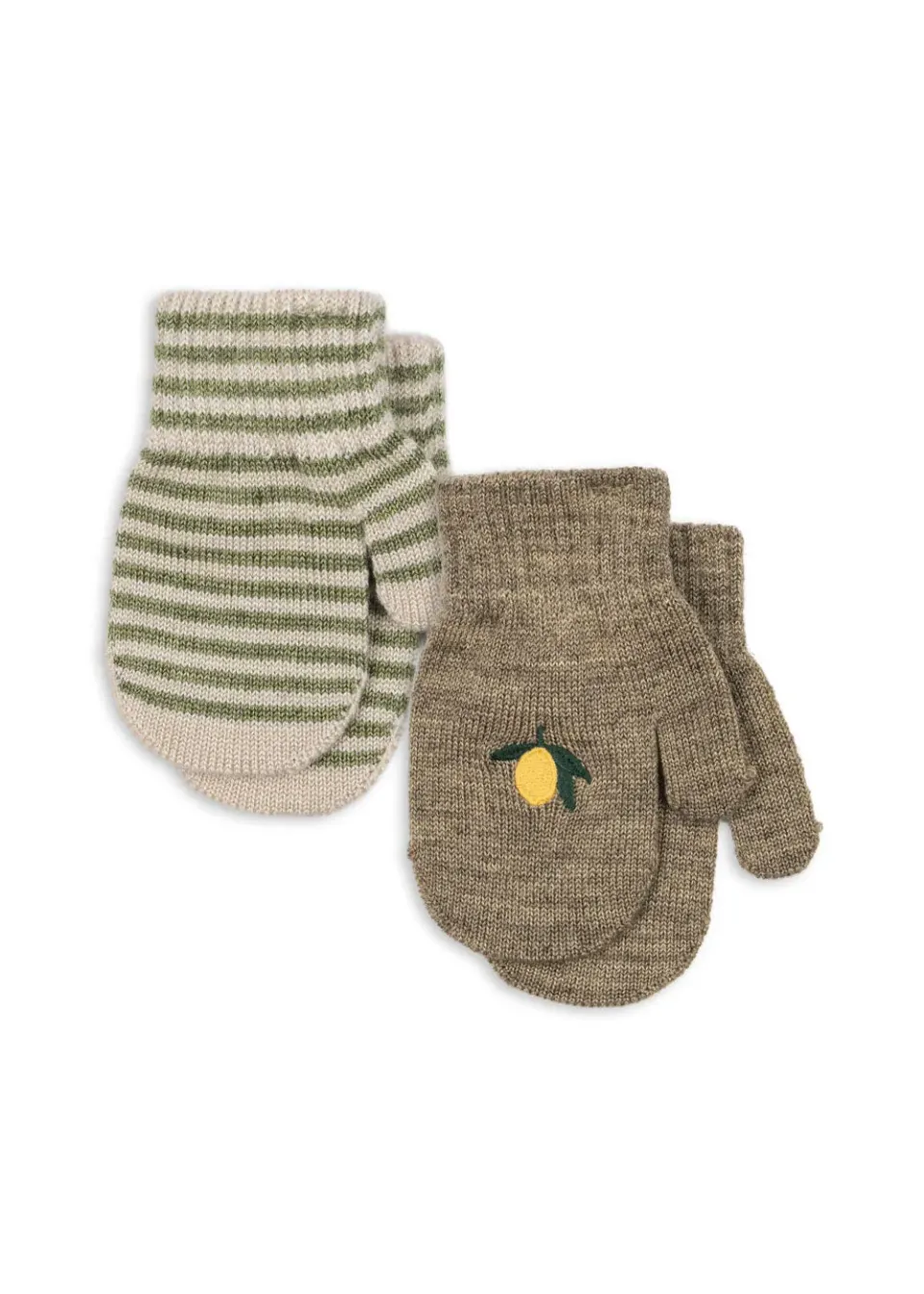 Konges Sløjd Filla wanten 2-pack lemon stripe wolmix