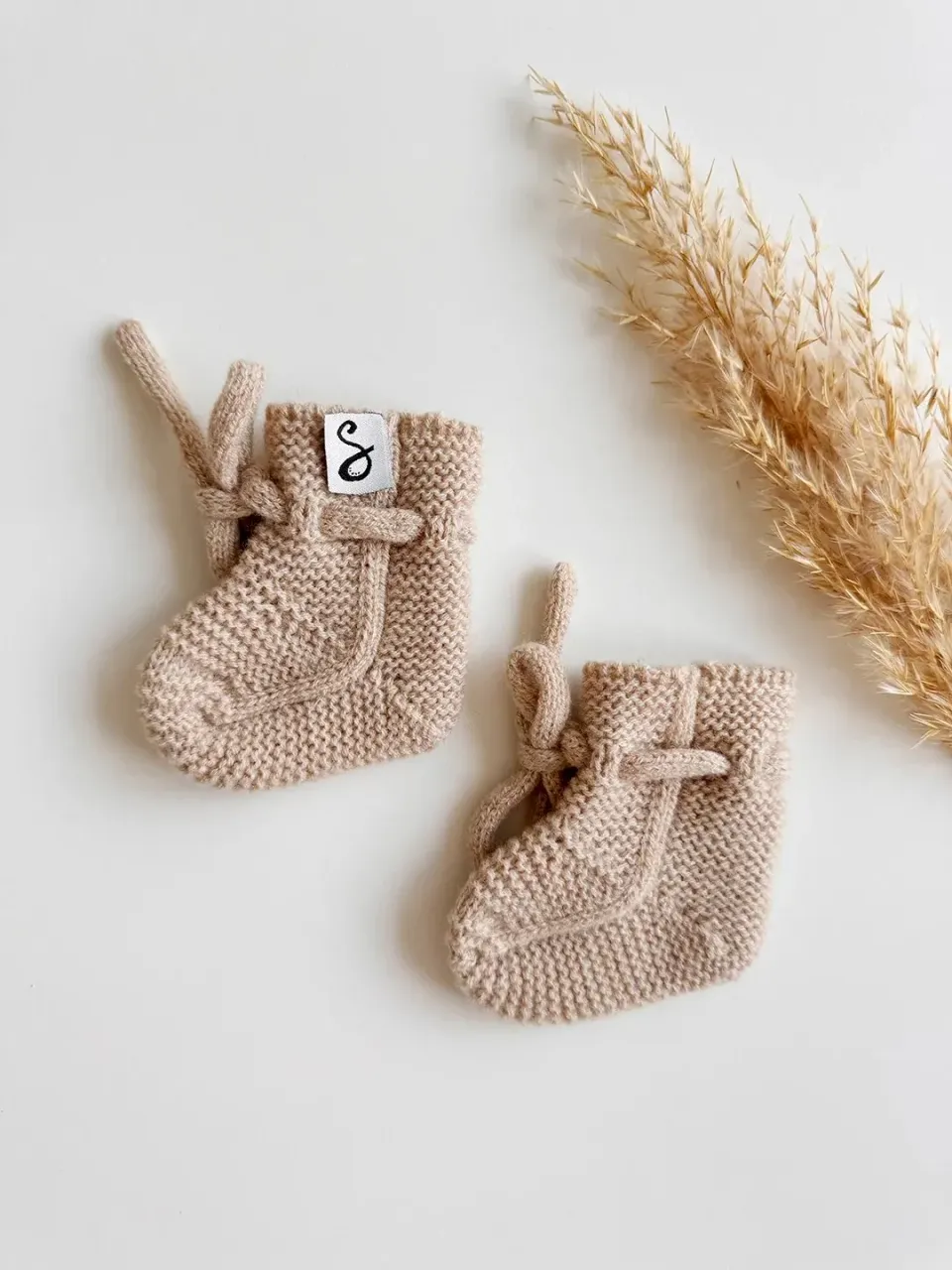 SoDa Fashion Merino Wol Sloffen Newborn zand babyslofjes