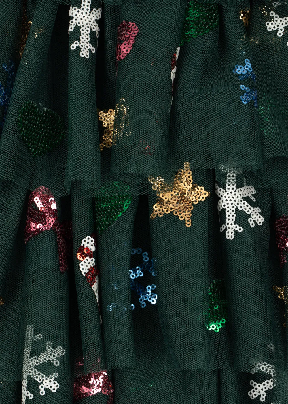 Konges Sløjd Yvonne Christmas tule jurk hunter green