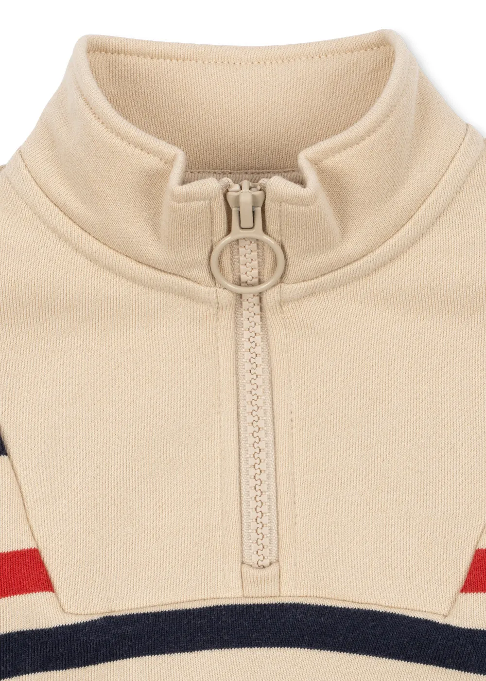 Konges Sløjd Lou half zip sweater tangerine stripe bio