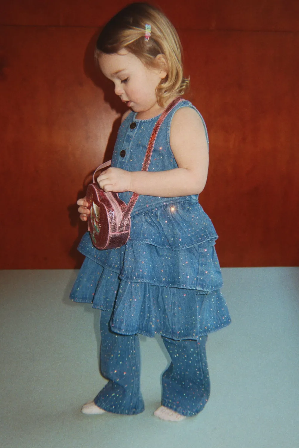 Konges Sløjd Elba jurk denim sparkle glitter
