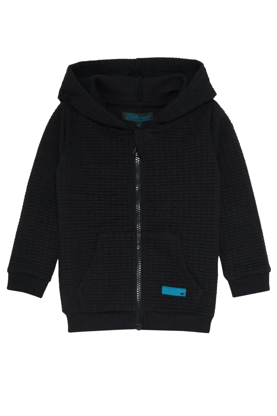 4PRESIDENT Bart hoodie black met rits wafelstof
