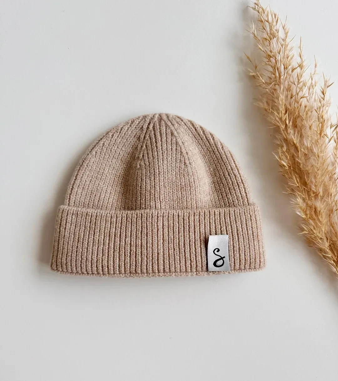 Soda Fashion merino wol beanie newborn zand zacht