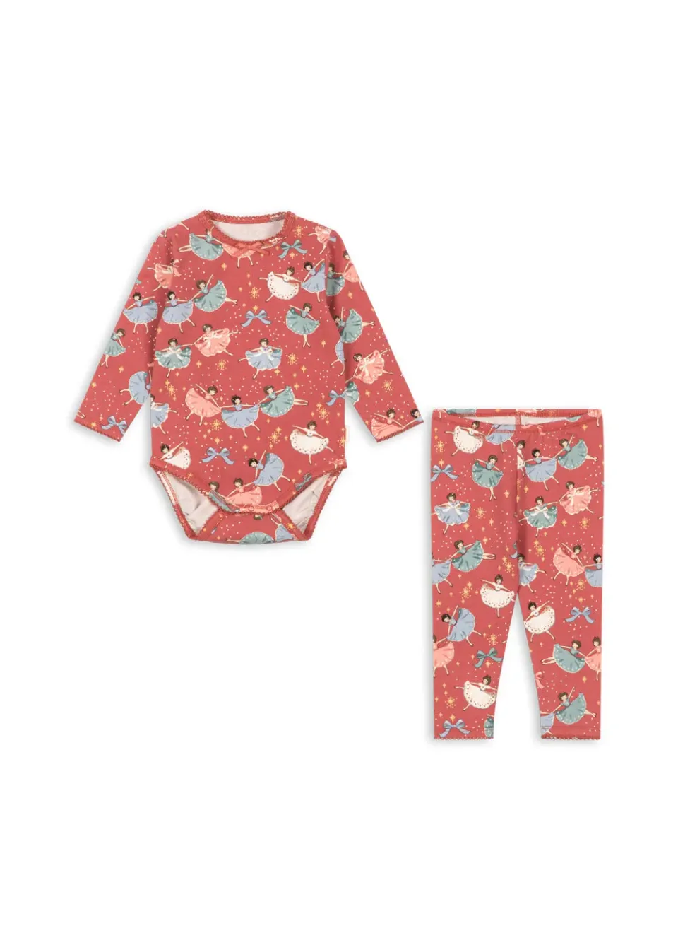 Konges Sløjd Basic Romper Broek Set Bow Ballerina Biokatoen