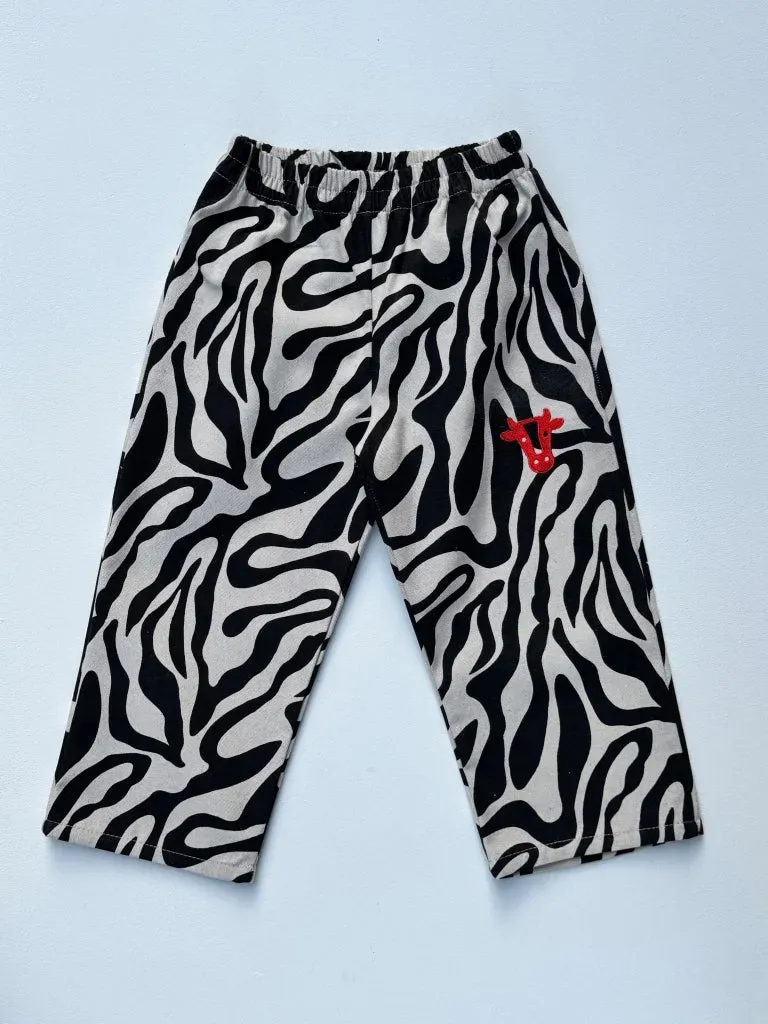 Louloúdi Zazu broek zebraprint 50/56 canvas