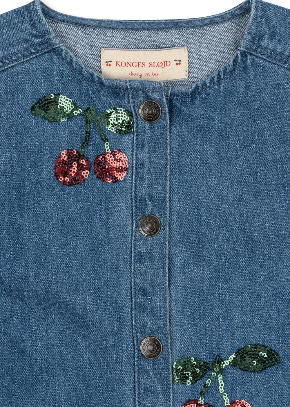 Konges Sløjd Magot denim blouse cherry sequin