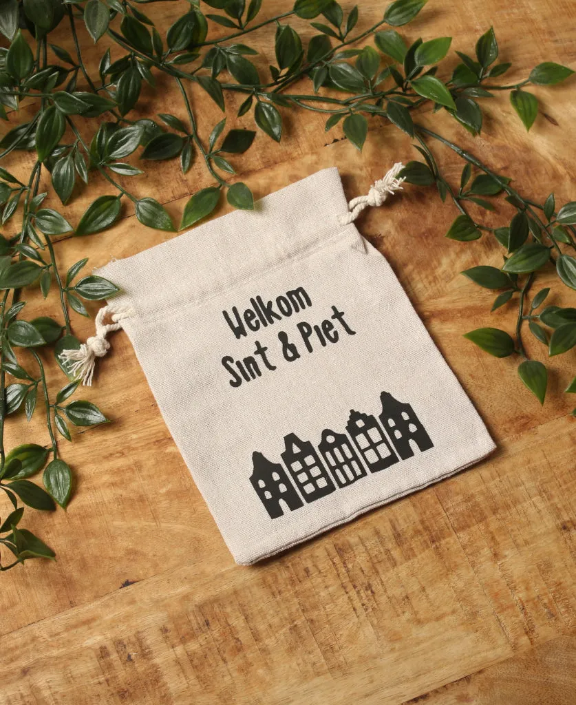 Een presentje Pepernootzakje jute met naam