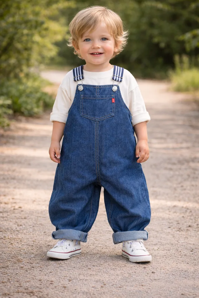 Louloúdi Sam salopette denim midblauw verstelbaar