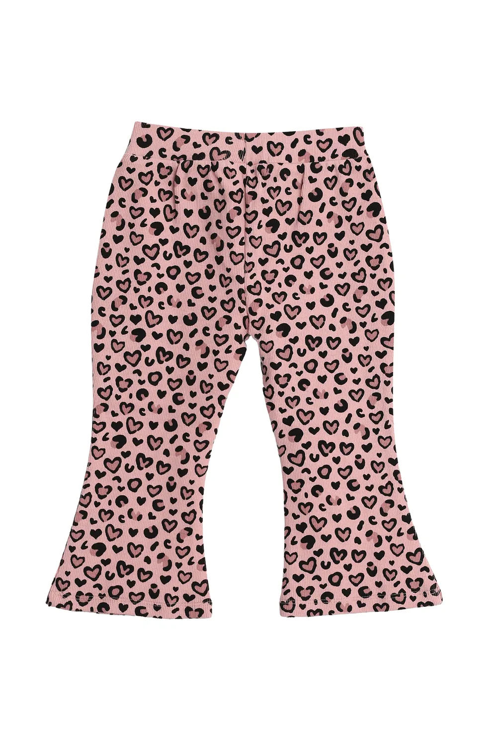 4President Franka Mellow Rose flared broek rib luipaard