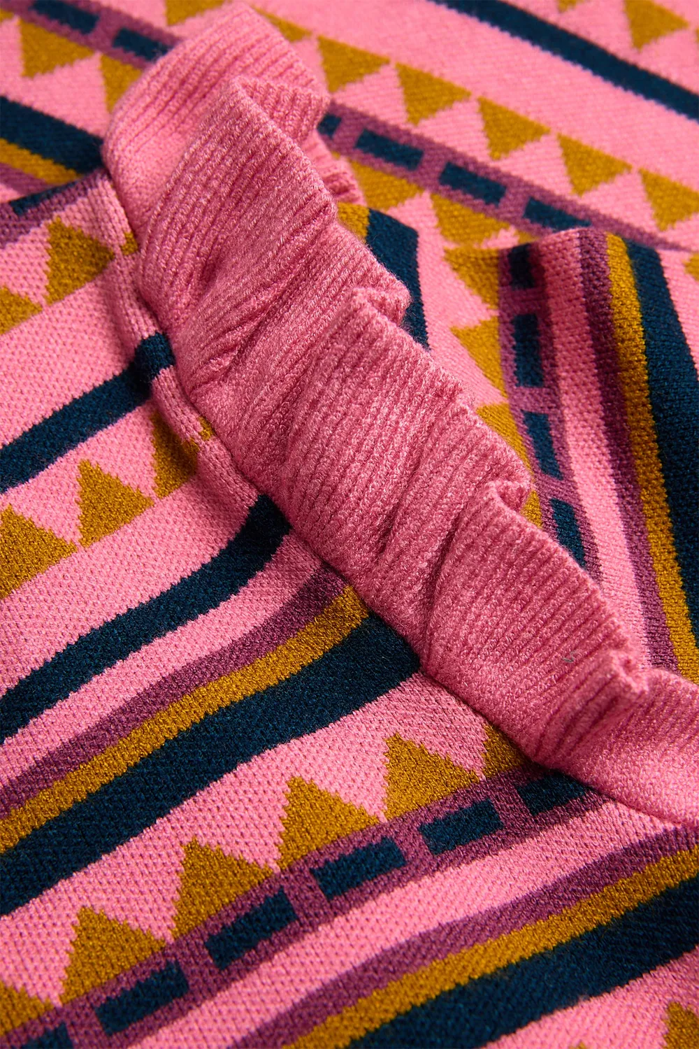 4PRESIDENT Kapri Trui Pink jacquard ruches