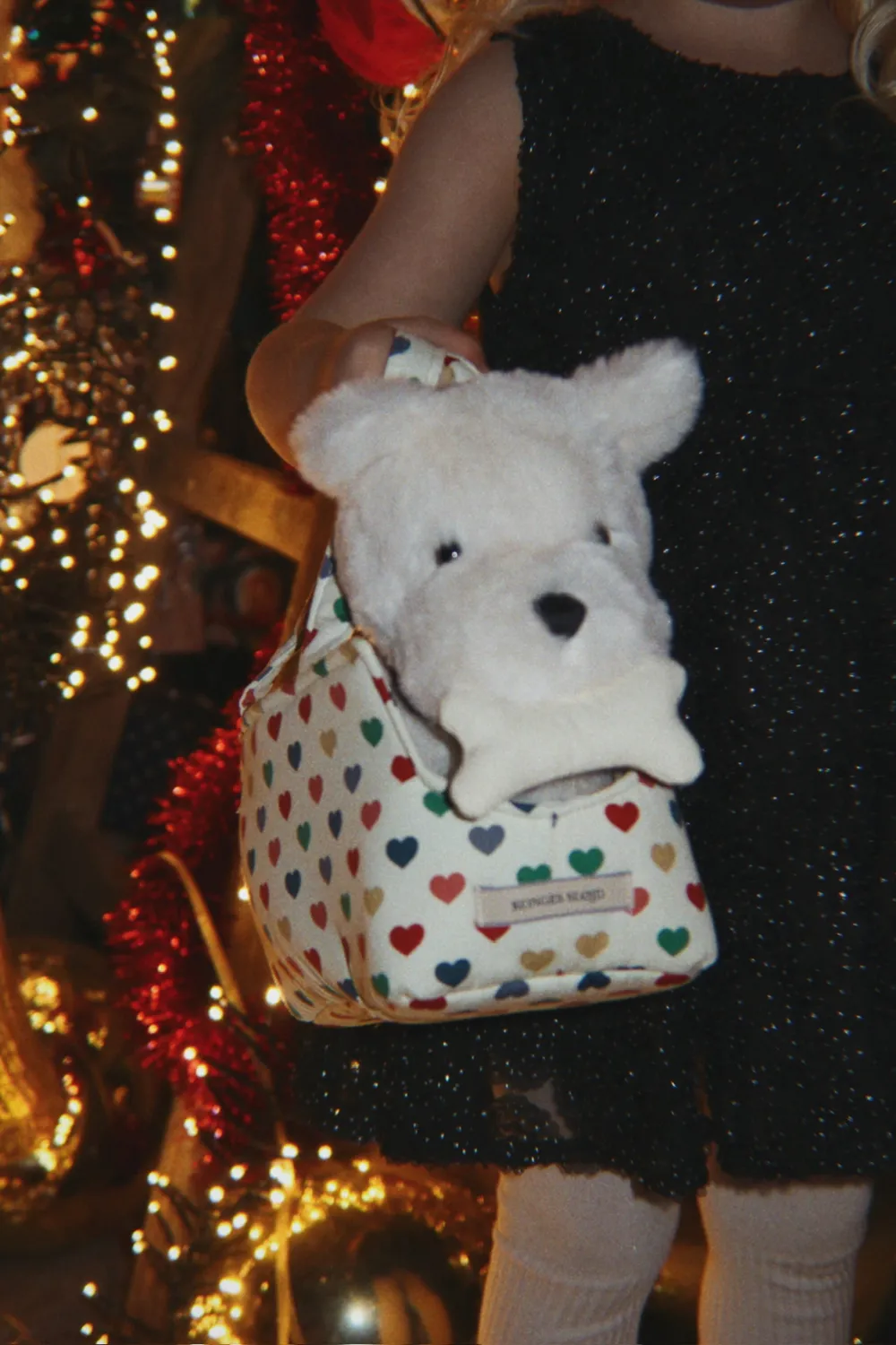 Konges Sløjd Terry hond knuffel coeur coloré 20 cm