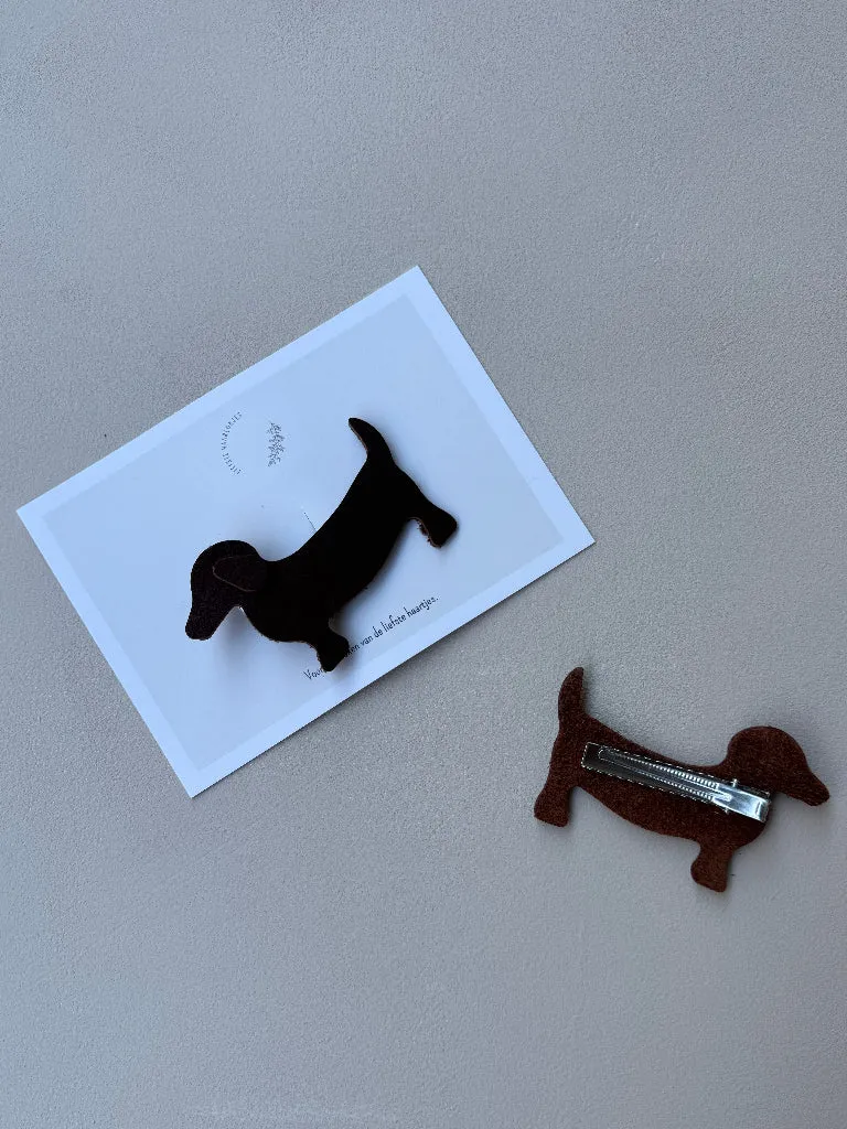 Louloúdi teckel accessoire clip leer 8 cm