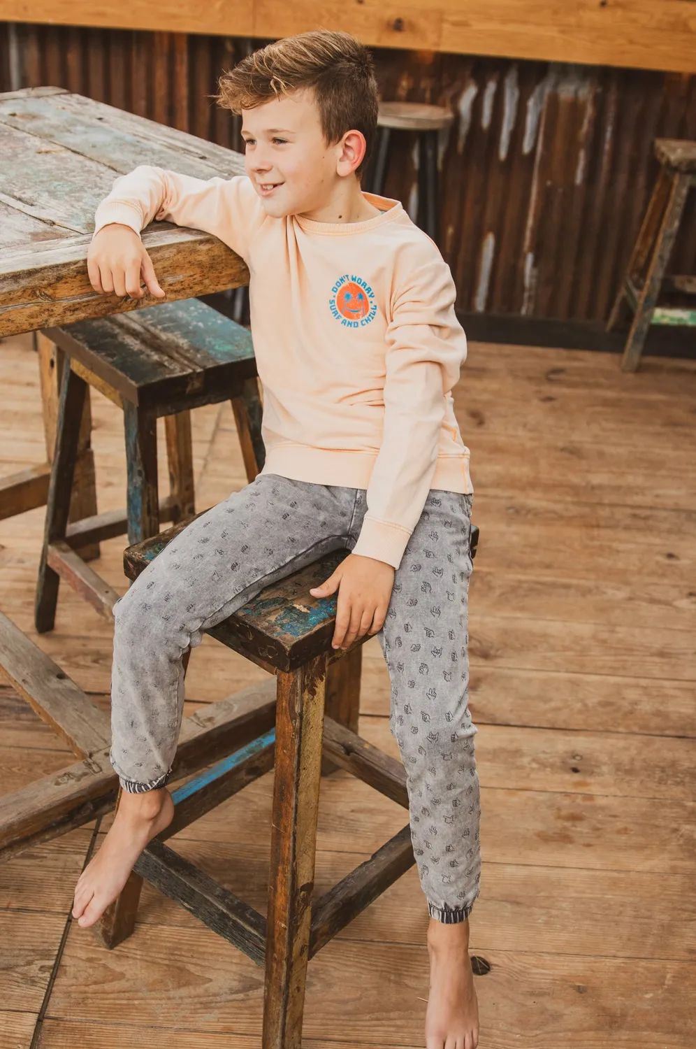 4President Onni Black Broek Acid Wash Zomer