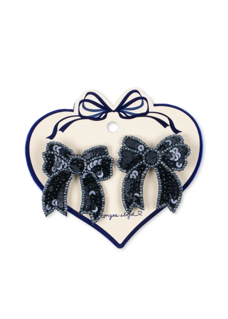 Konges Sløjd Strik Haarclips 2-pack Navy Pailletten