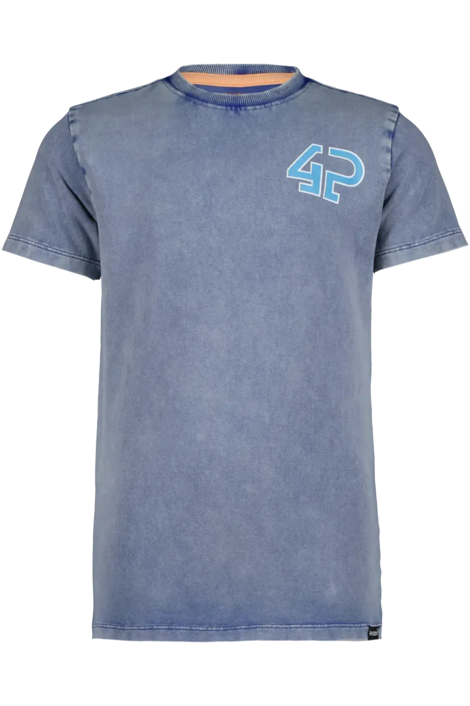 4President Thomas t-shirt jongens blauw acid wash