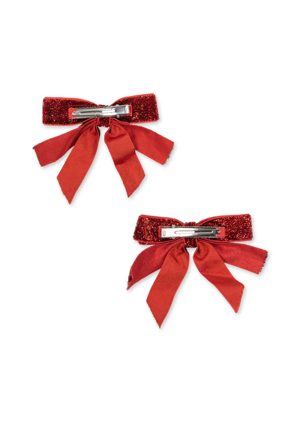 Konges Sløjd haarclips strik red glitter 2-pack