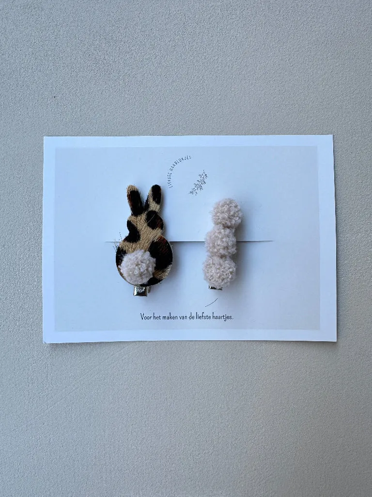Louloúdi Konijn accessoire clip leer 5 cm