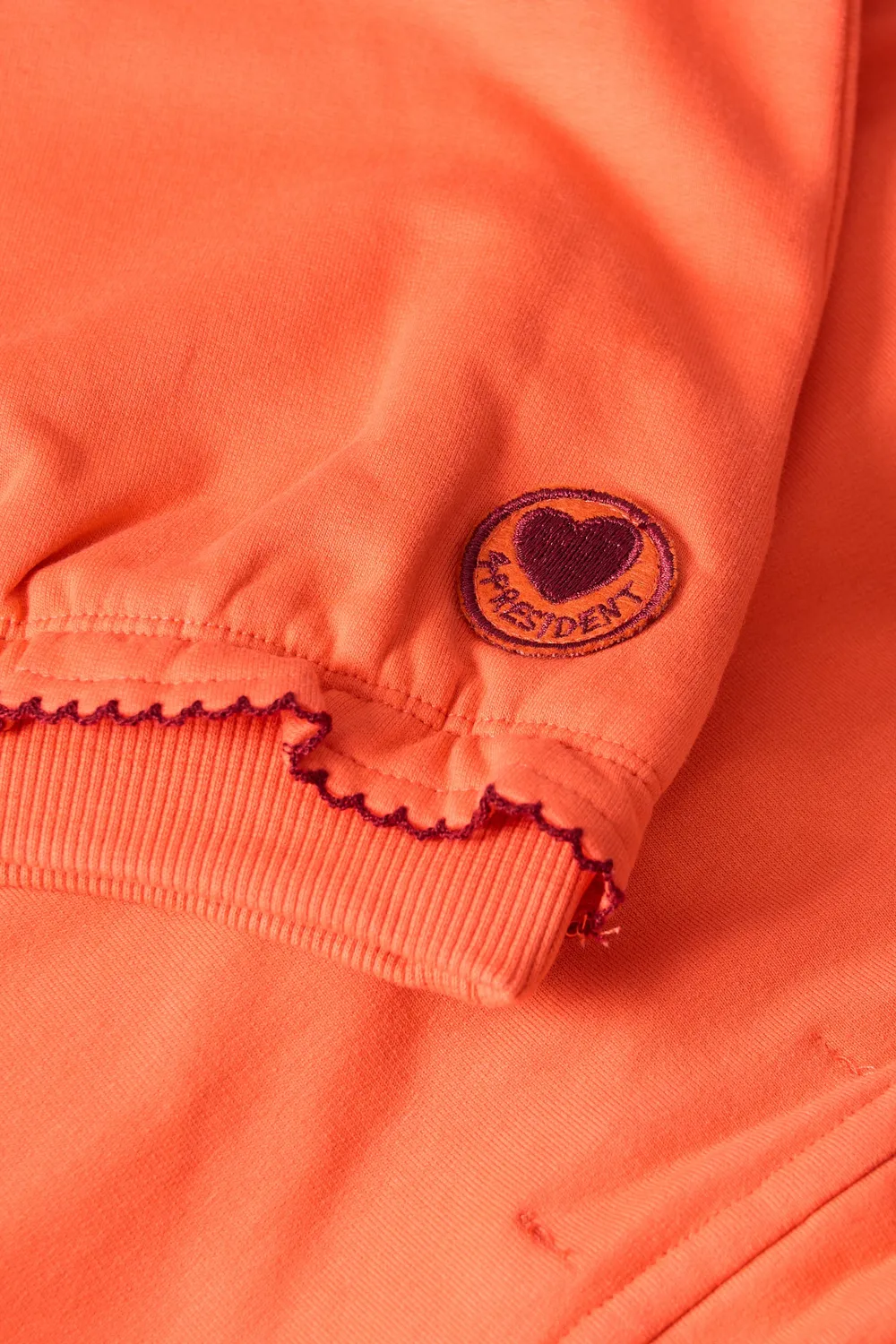 4President Ivy hoodie poppy red katoen met ruches