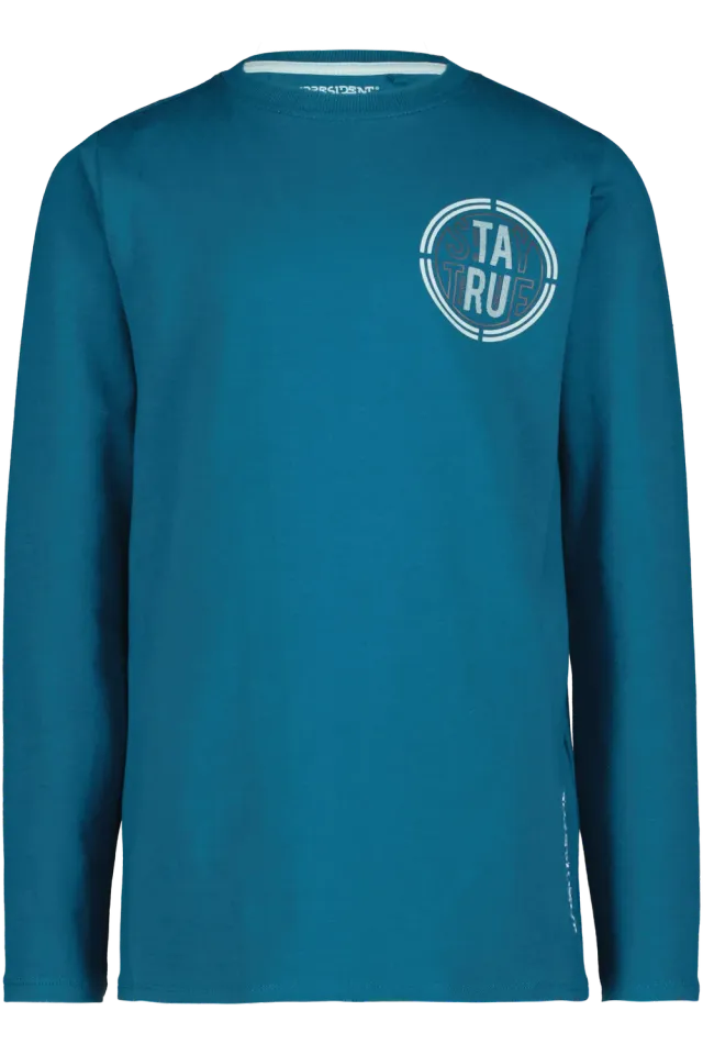 4President Iggi longsleeve blauw print katoen stretch