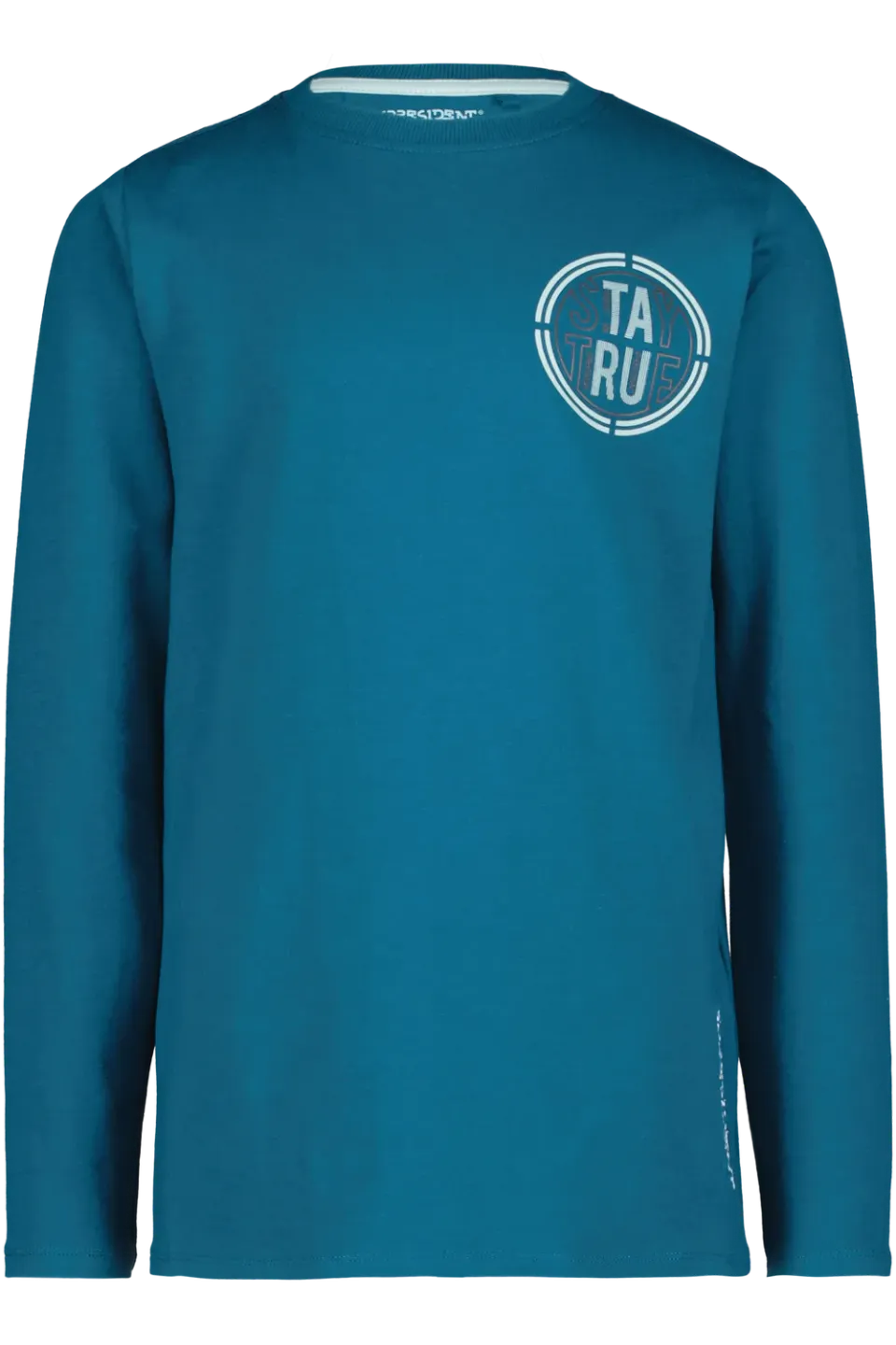 4President Iggi longsleeve blauw print katoen stretch