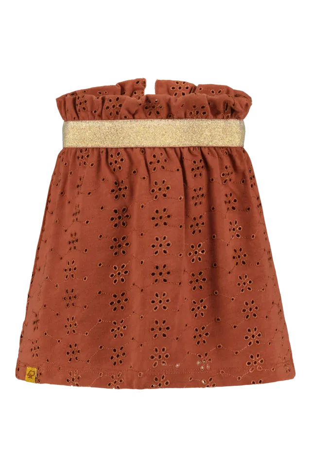 4PRESIDENT Rosalie Mahogany rokje glitter tailleband katoen