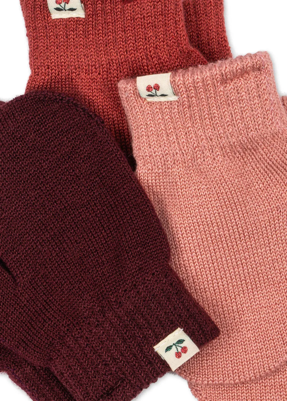 Konges Sløjd Filla wanten 3-pack rose mix wolmix